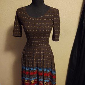 NWOT Lula roe Nicole western print dress Size XS
